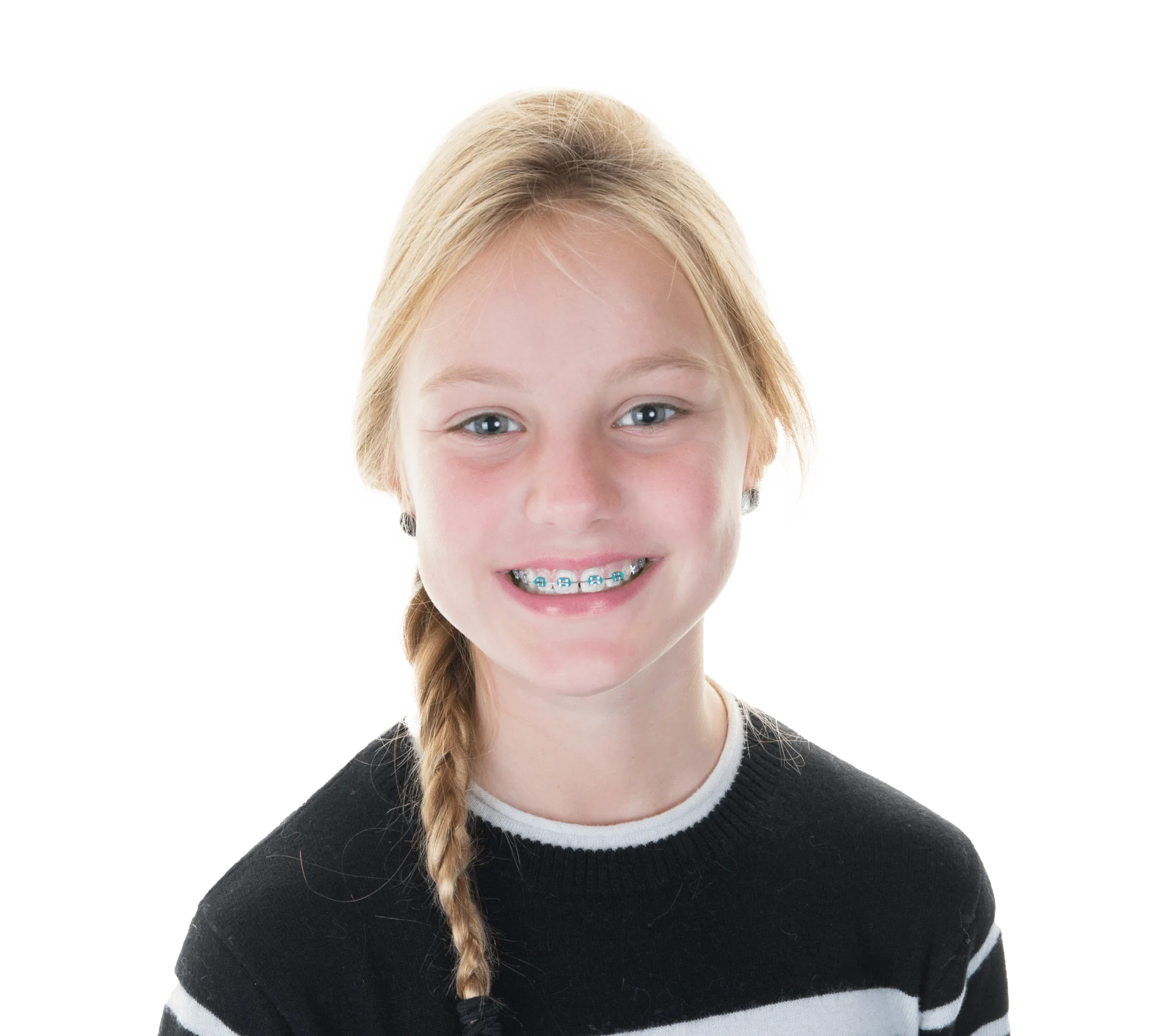 Girl with dental braces