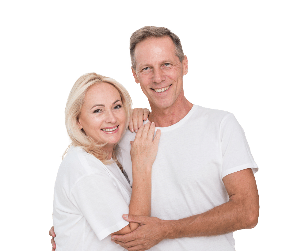 Happy mature couple, dental health
