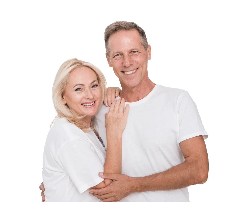 Happy mature couple, dental health