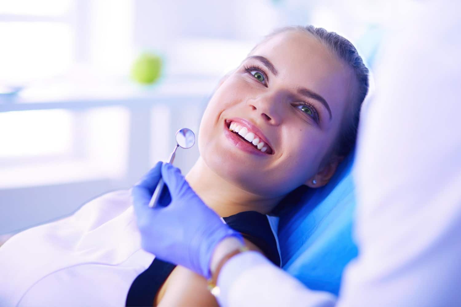 Female patient at dentist